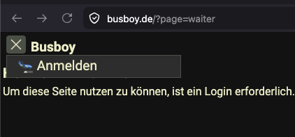 Login-Link in der Navigationsleiste