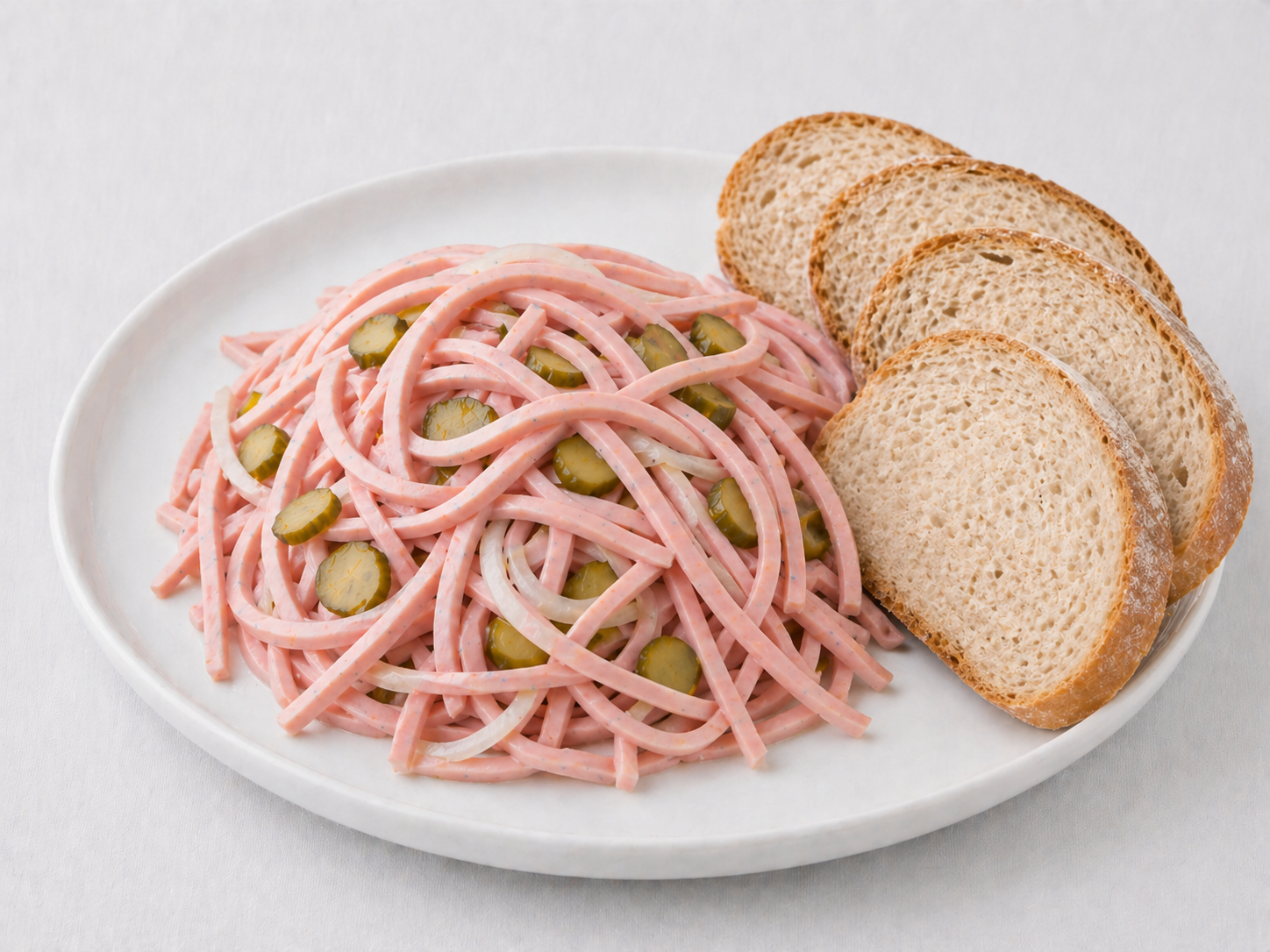 Wurstsalat mit Brot